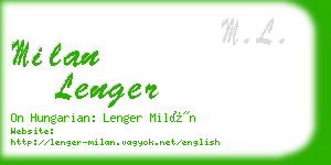 milan lenger business card